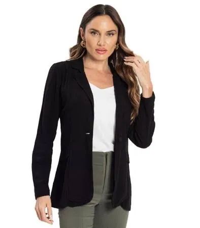Blazer preto G botão centro  - Foto 3