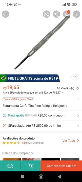 Kit com 6 Ferramentas Garfo Saca Pinos Para Relogios - Foto 3