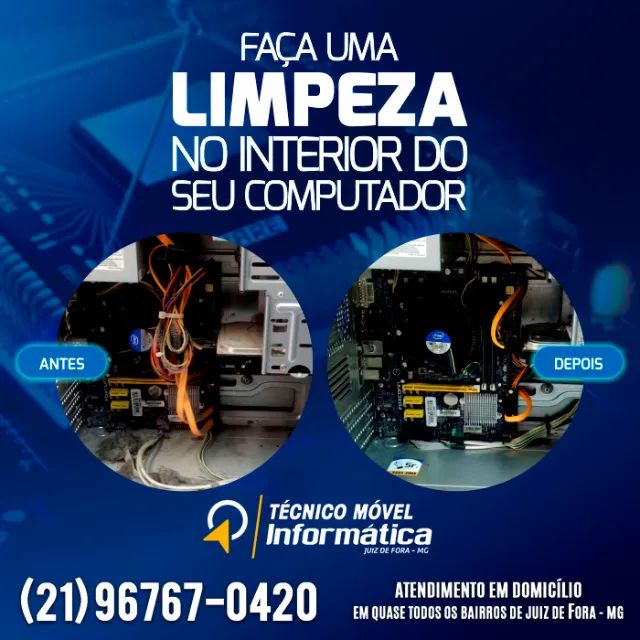 Limpeza interna de computadores e notebooks