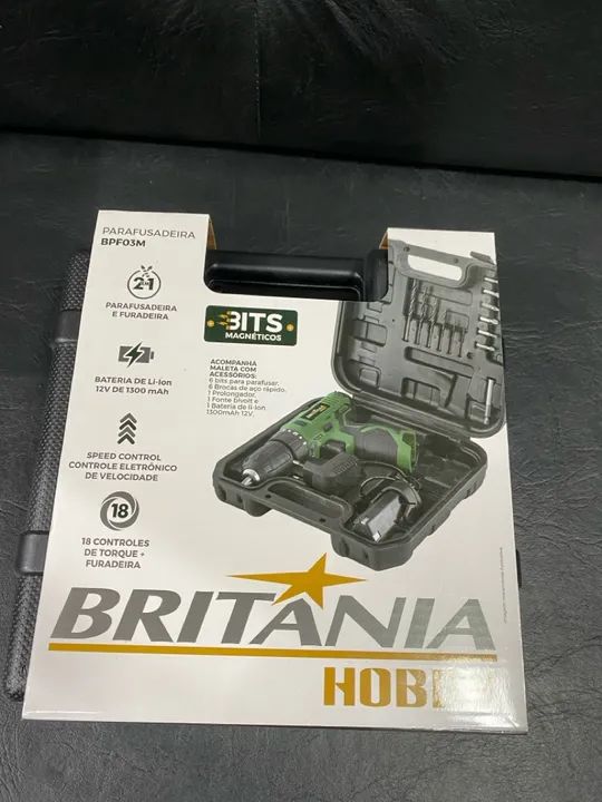 Parafusadeira e Furadeira Britânia Hobby Kit com Estojo Bivol - Foto 2