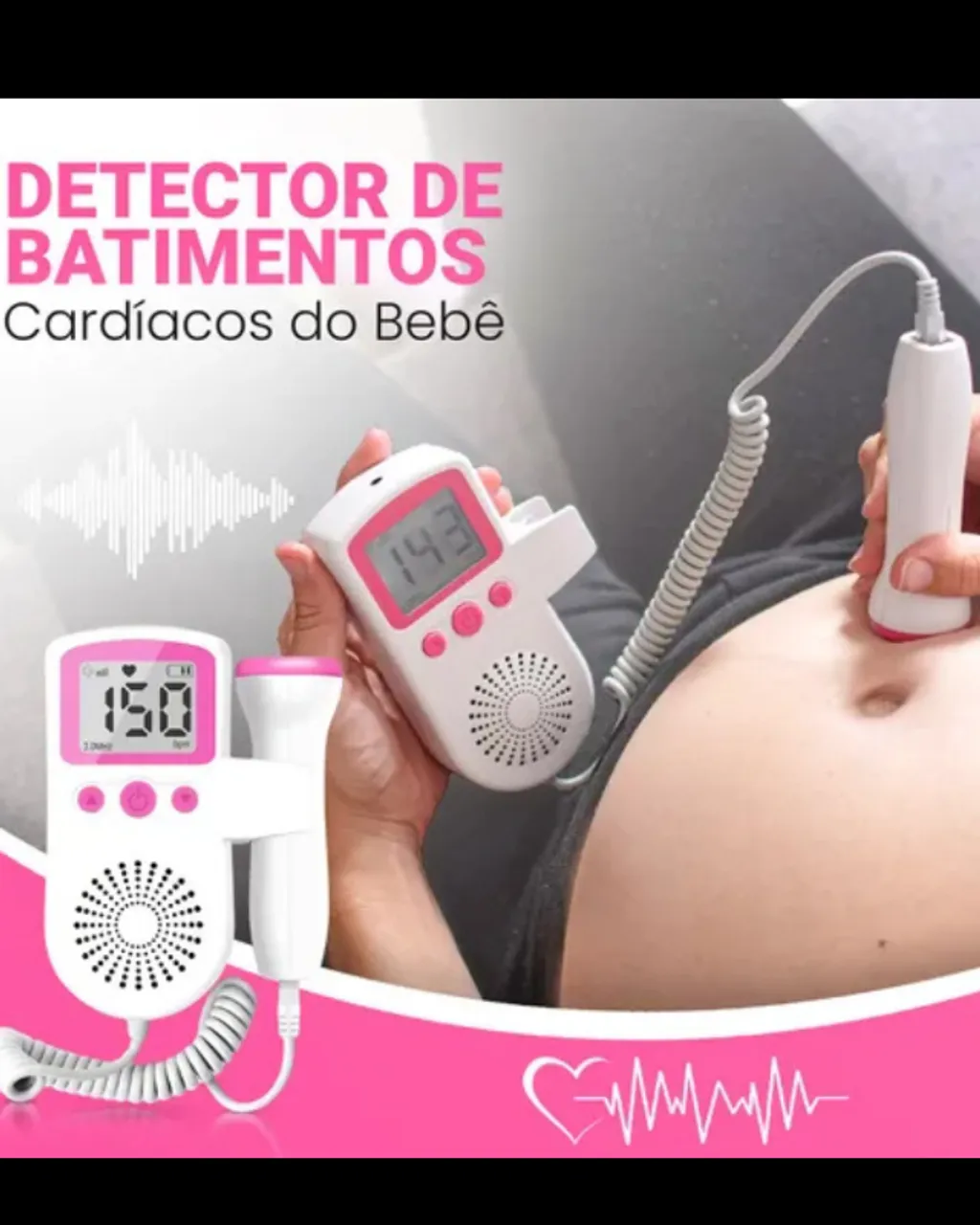 Detector de Batimentos Cardíacos do Bebê Novo Entrega em Todo MS