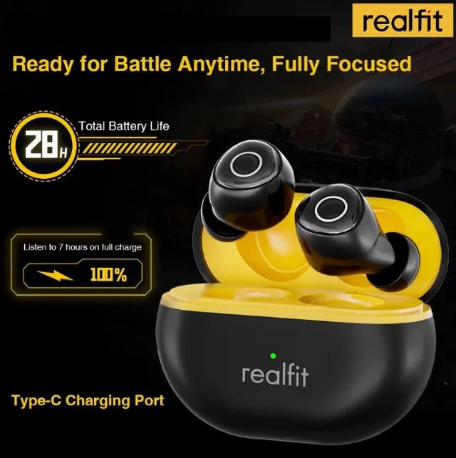 Fones de Ouvido Bluetooth Realfit F4 com Cancelamento De Ruído Ativo R$  65,00 - Foto 5