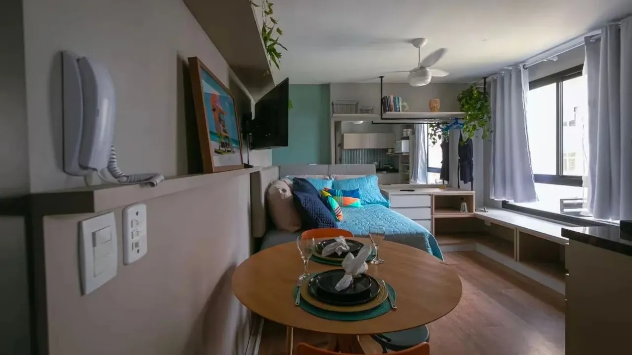 Studio Mobiliado no Centro de Curitiba, com 20 m² - Condomínio All You Need
