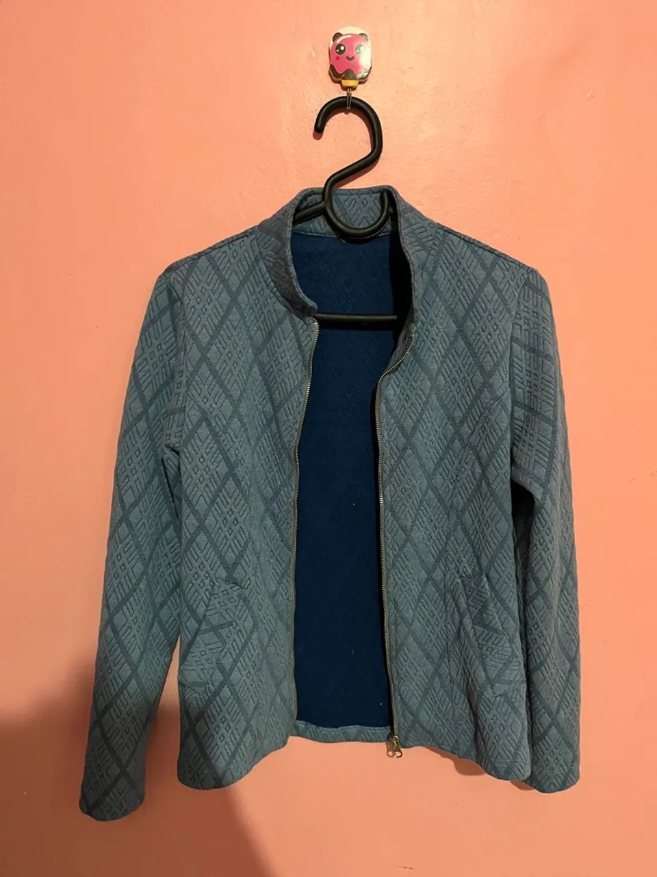Jaqueta azul com zíper M  - Foto 2