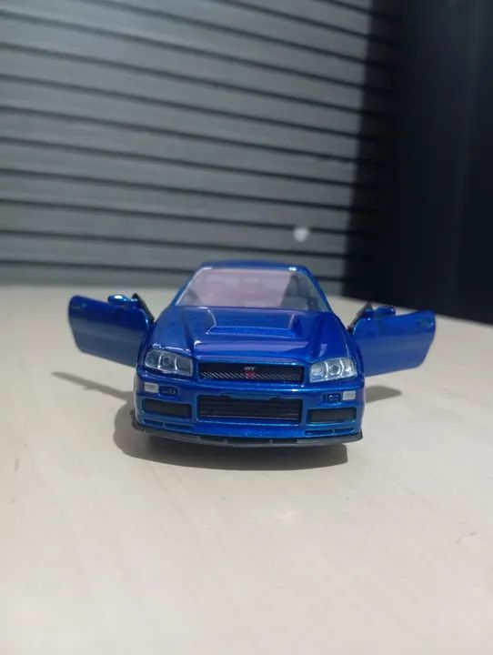 Nissan Skyline GT-R R34 azul - escala 1:24 - Foto 2