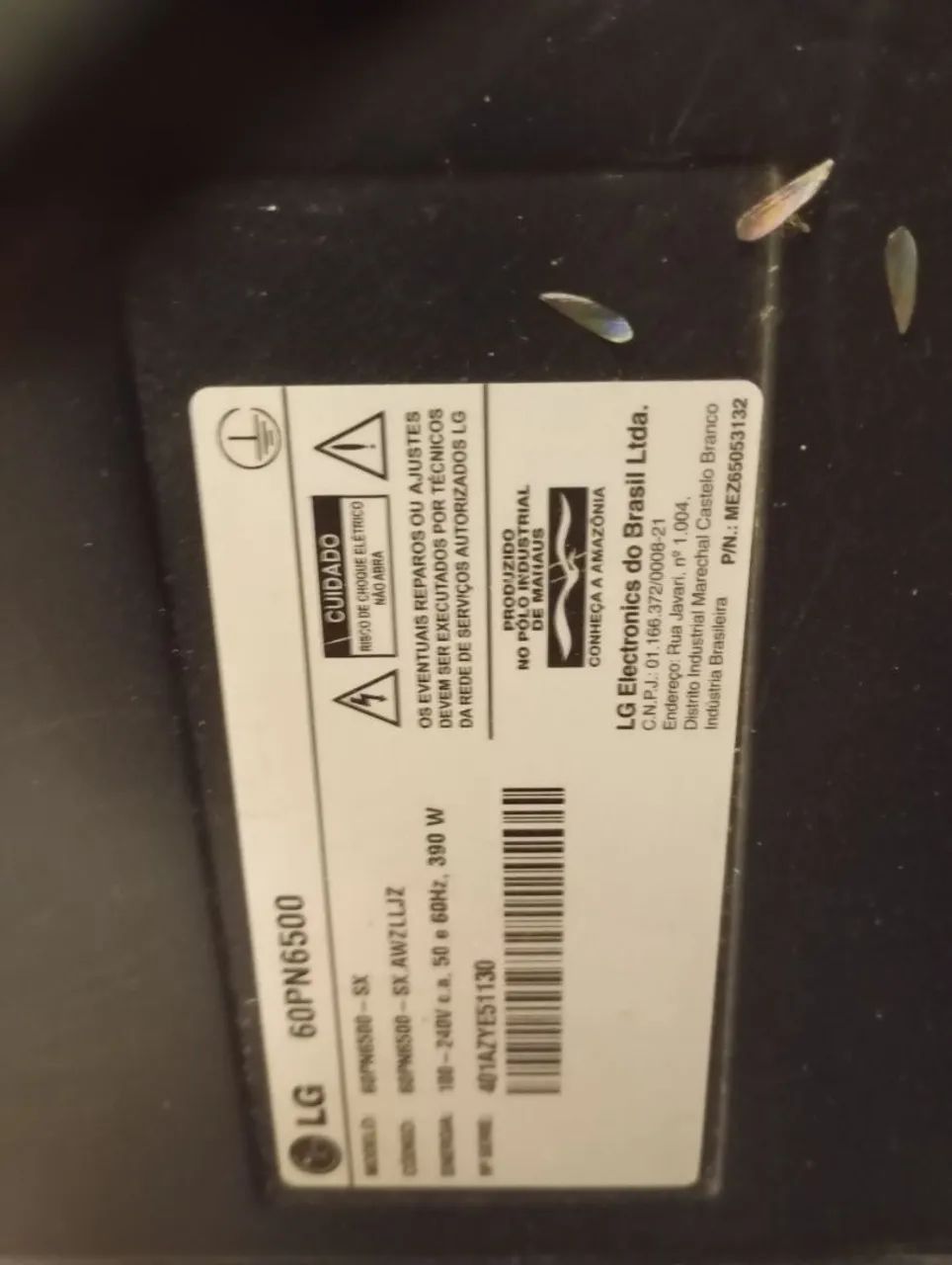 Tv plasma 60 polegadas funcionando com leve defeito, tela de plasma perfeita - Foto 3