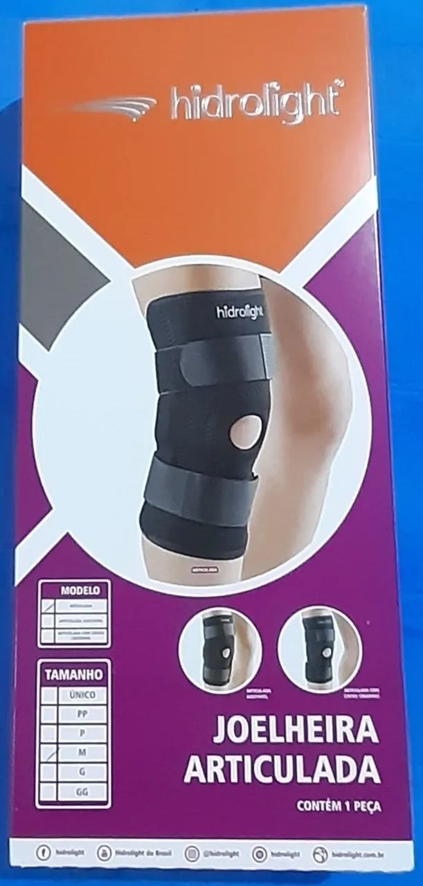 Joelheira Articulada Hidrolight Patelar com reforço de ferro nas laterais (M) - Foto 5