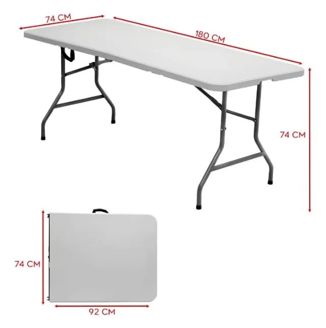 Mesa dobrável retangular 1,80m - Foto 2