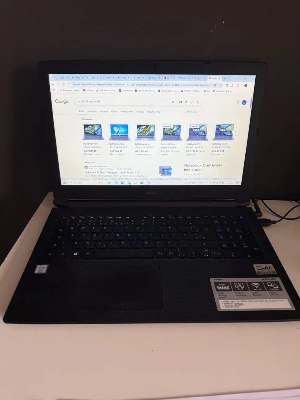 Notebook Acer Aspire 3 com SSD Intel Core i5 4gb 1TB
