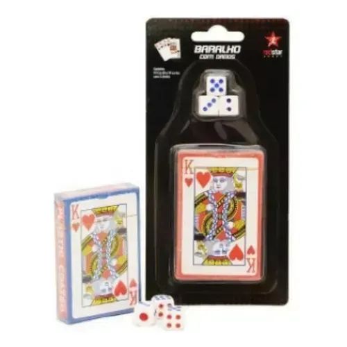 Kit 2 Jogos De Baralho 54 Cartas Acompanha 3 Dados Cada Redstar Sport
