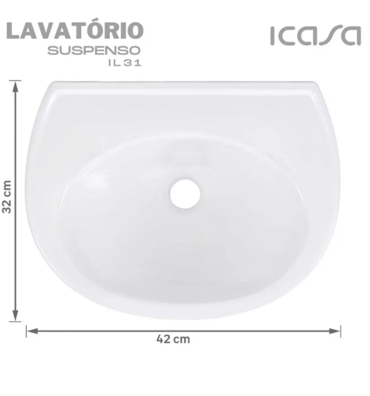Lavatório Suspenso IL31 Icasa - Foto 4