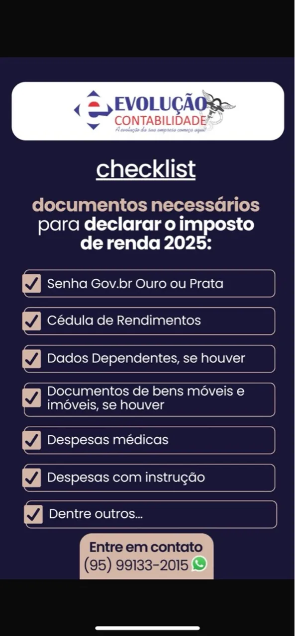 Imposto de Renda 2025 - Documentos Necessários