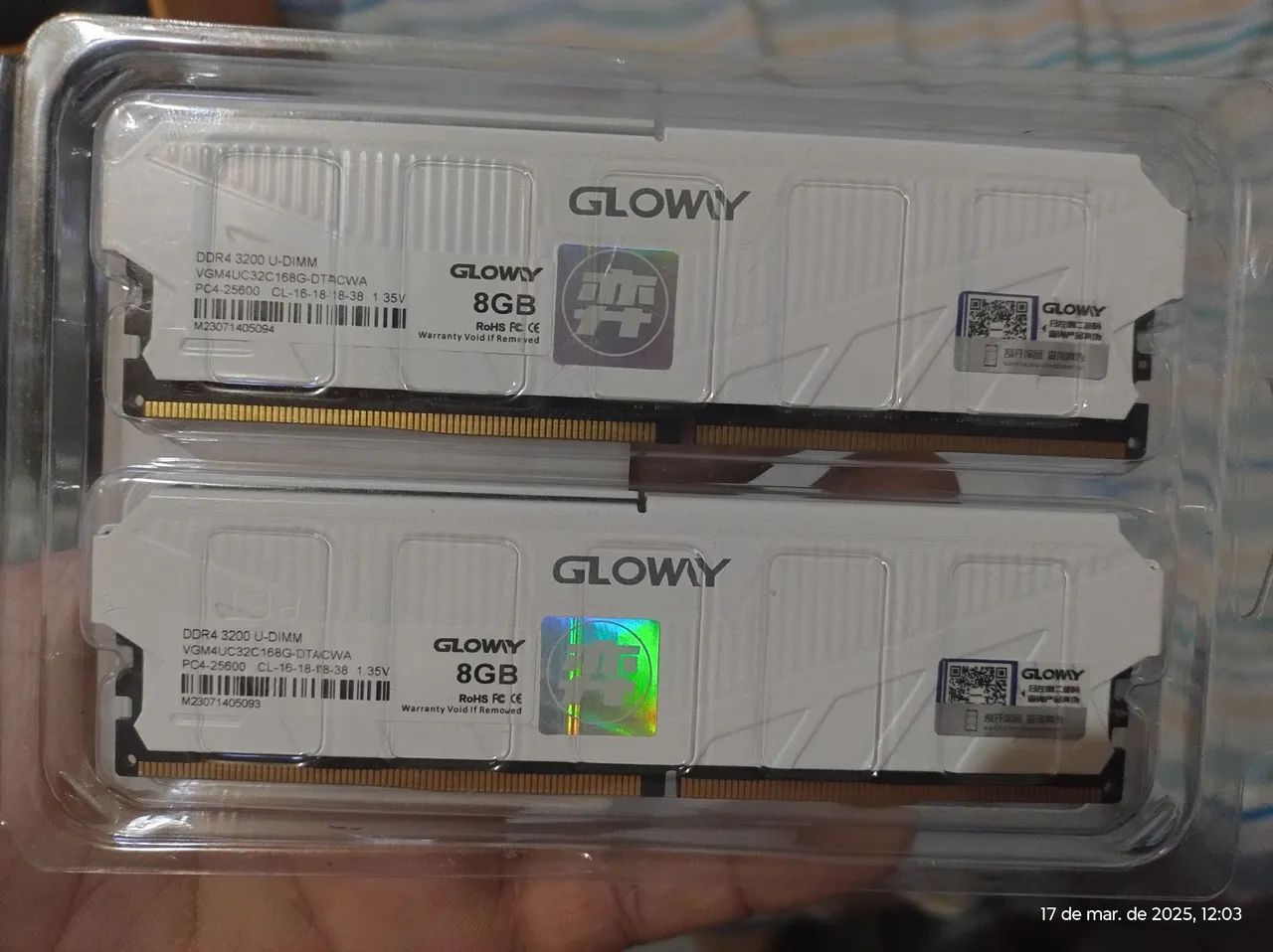 Memória RAM DDR4 GLOWAY 2x8 16gb 3200mhz