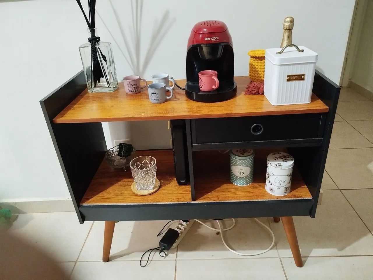 Rack  com Nicho e Gaveta