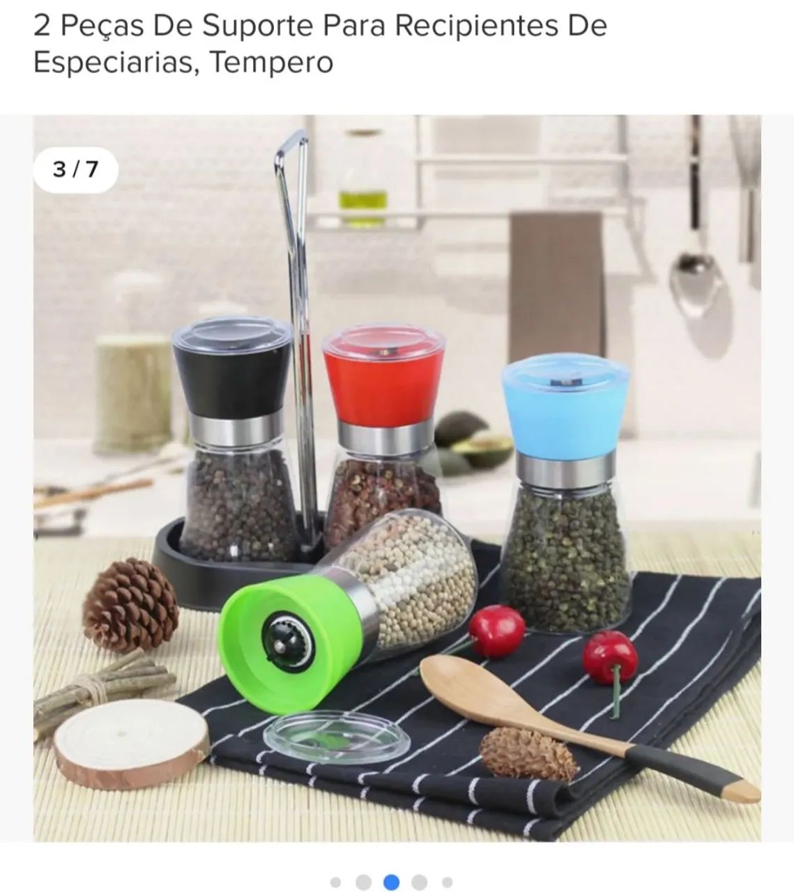 2 peças de suporte para recipiente de especiarias tempero  - Foto 2