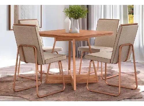 Mesa Átria  90x90_4 Cadeiras Wood   Pronta Entrega!! - Foto 2