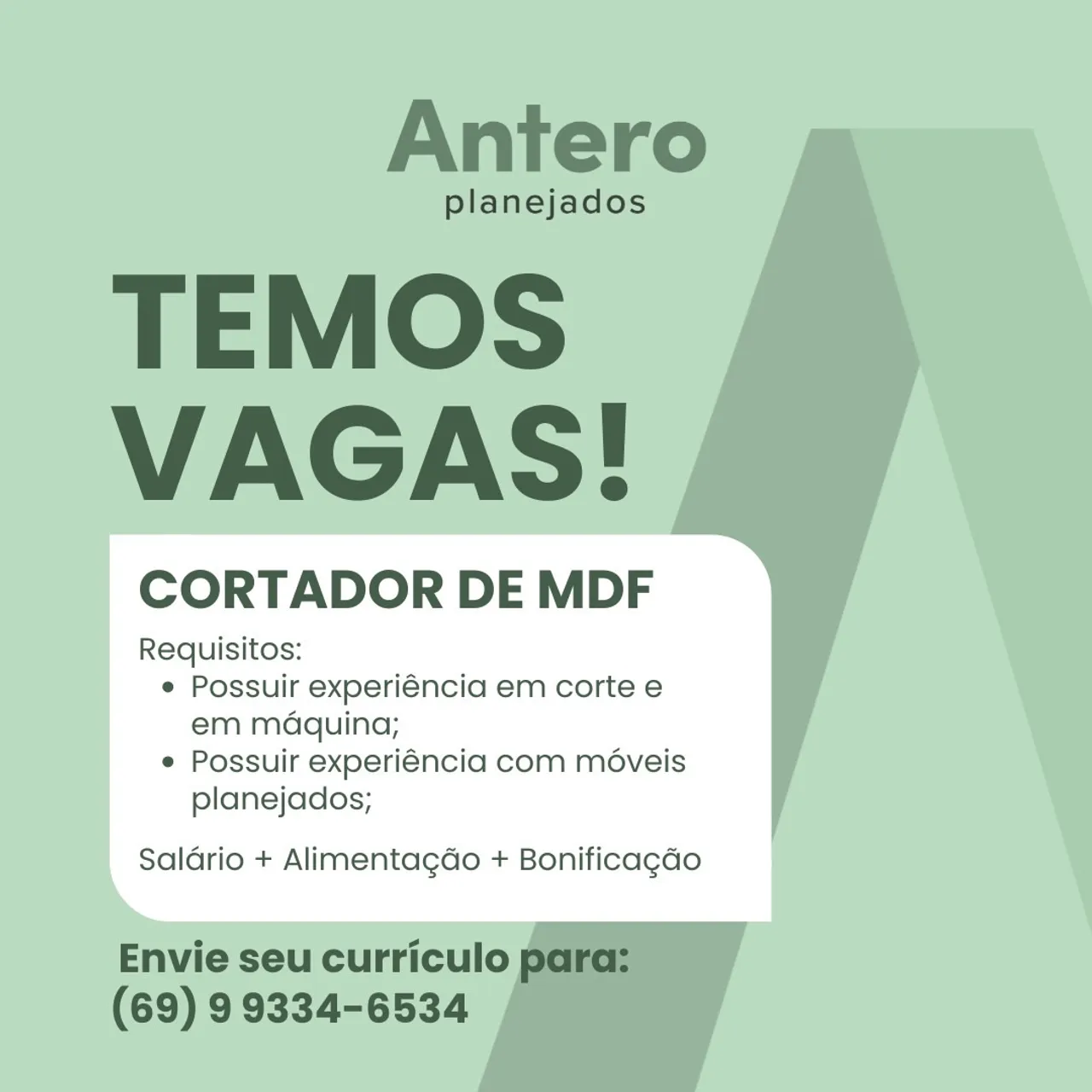 Vaga para cortador de Marcenaria 