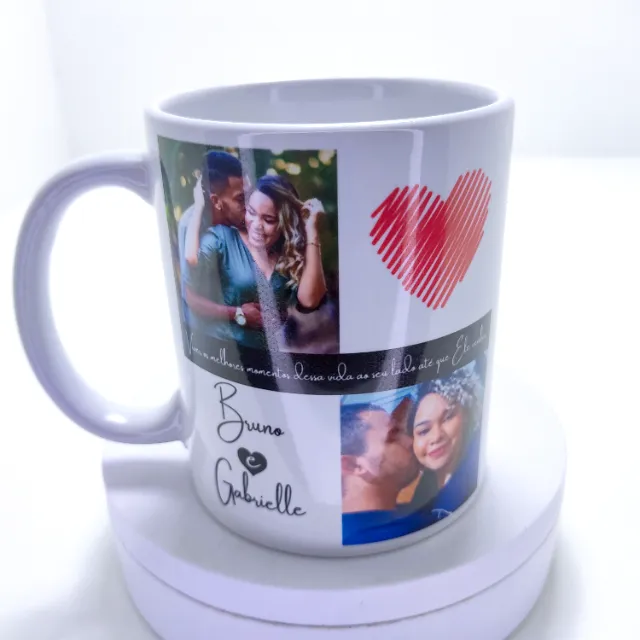 Caneca Personalizada De Casal Com Data e Foto