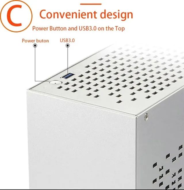 Gabinete Mini ITX PRETO em aluminio - NOVO E LACRADO - Foto 5