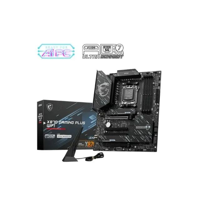 Placa Mãe MSI X870 Gaming Plus Wi-Fi 7, DDR5, AM5, USB4, até 256GB, PCIe 5.0, Lan 5G, ATX