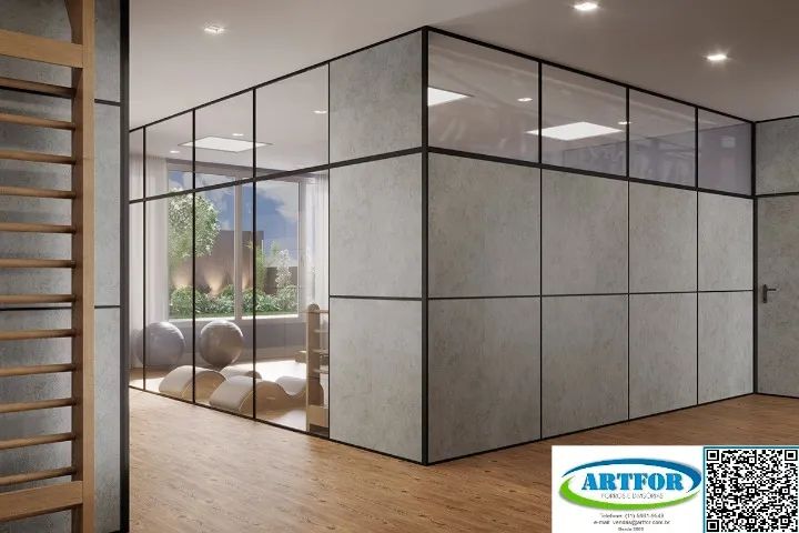 Cimento Queimado Nova Linha Divisórias Escritório para 2026, Venda e Instalação.