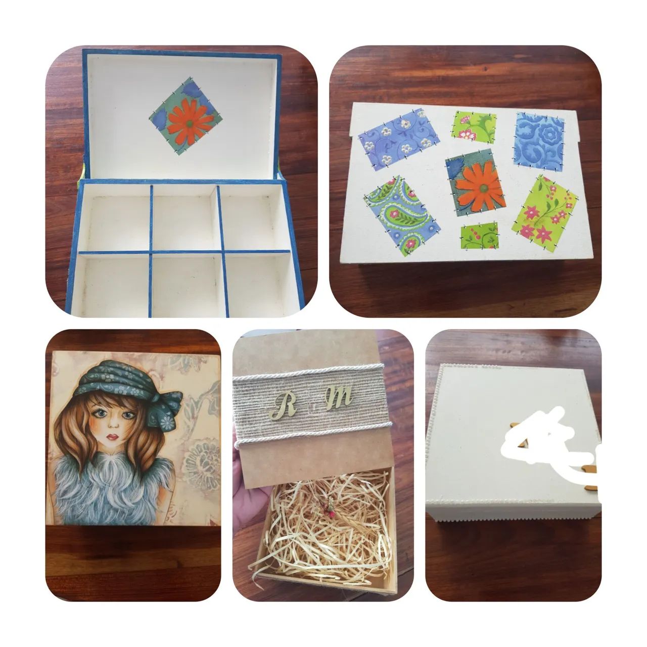 conjunto de 4 Caixas p/ Decorar