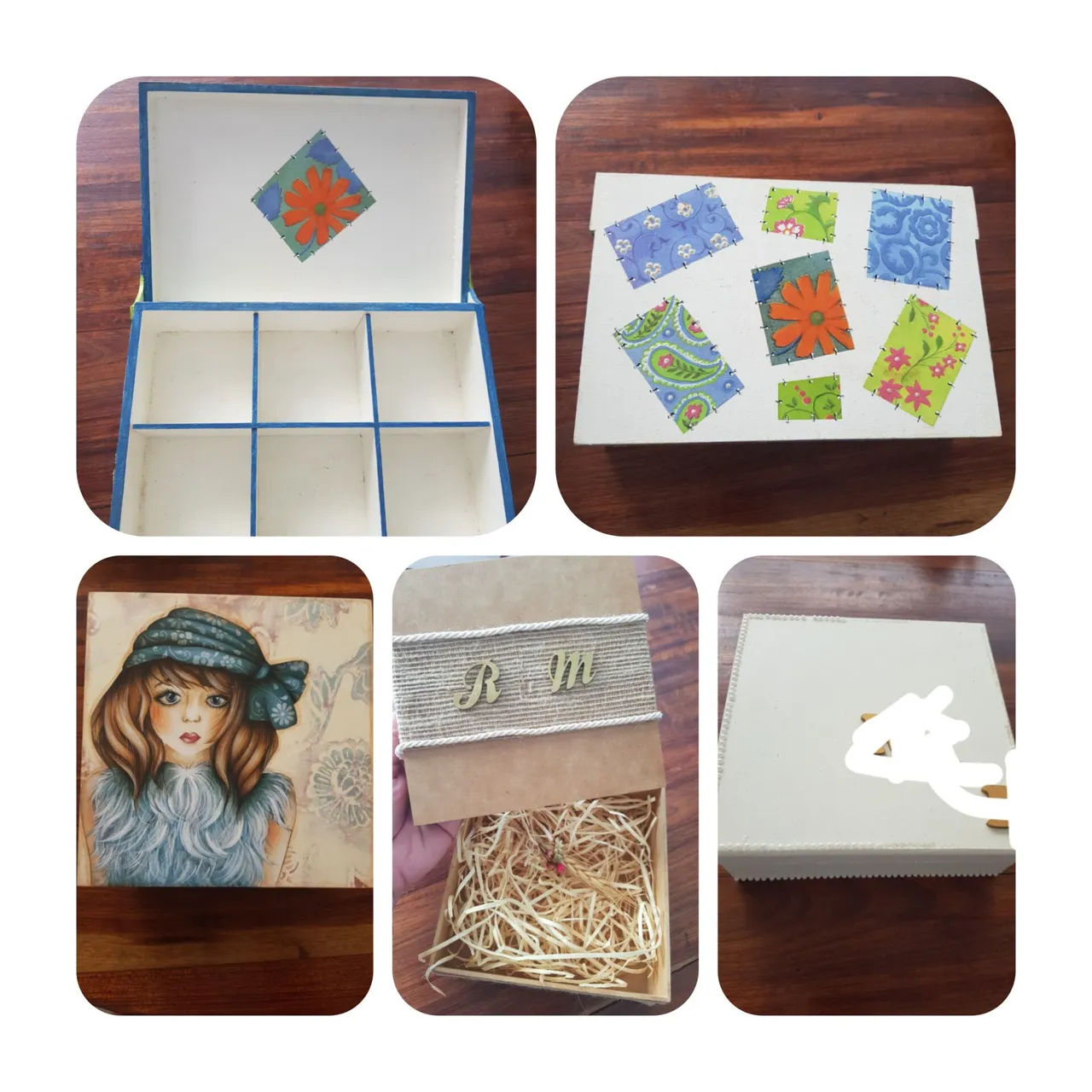 conjunto de 4 Caixas p/ Decorar