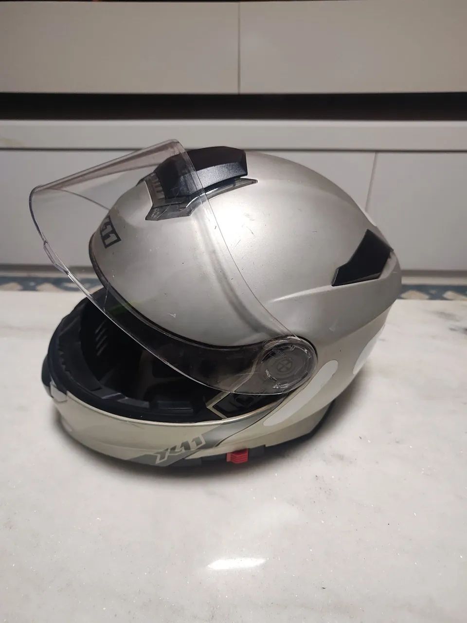 Capacete Escamoteável X11 Turner Prata - Foto 2