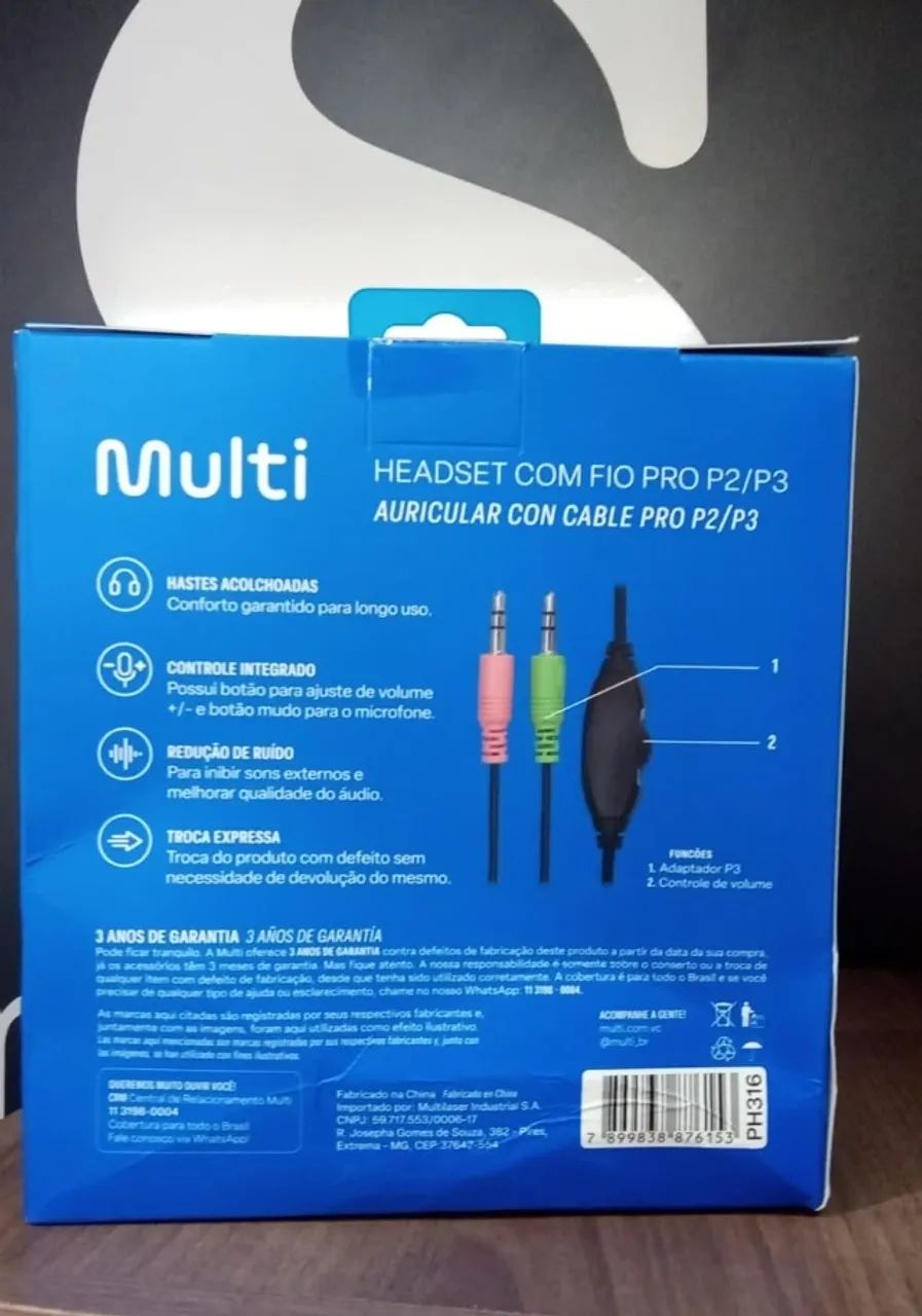 Headset Multi ph316 Conexão P2/P3 - Foto 2