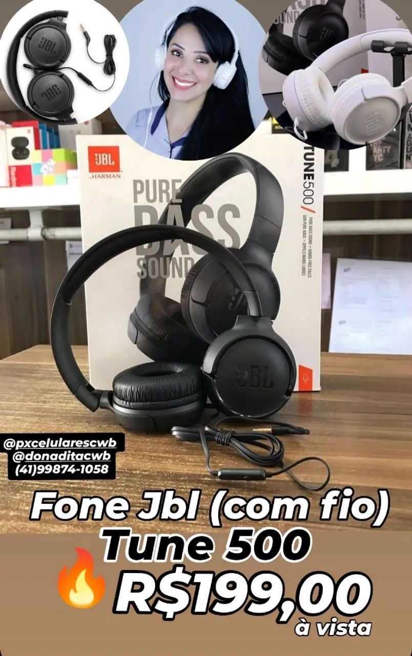 Fone JBL Tune 500 (com fio) original