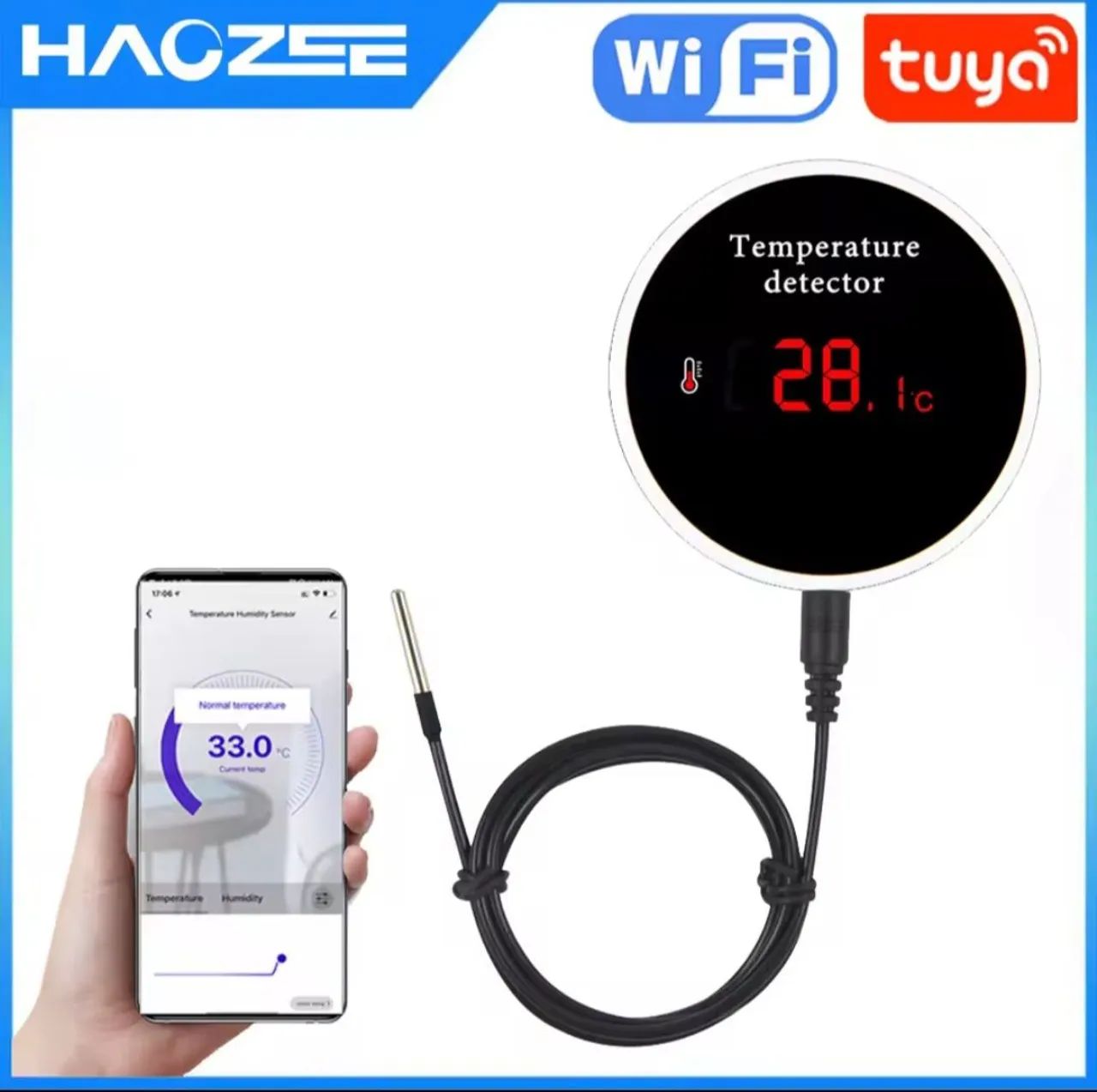 Sensor de Temperatura Wi-Fi Tuya