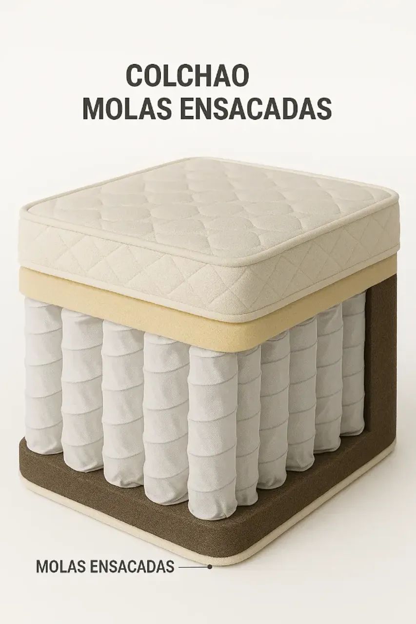 Colchão Molas Ensacadas 88x188x28 - Lateral Bege  - Foto 3