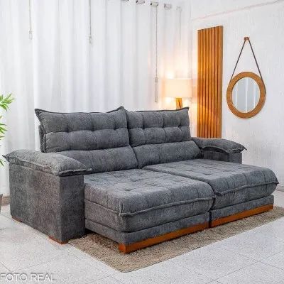 Sofá Retrátil Reclinável 2.30m Chenille e D28 Soft - Molas Ensacadas rf65 - Foto 2