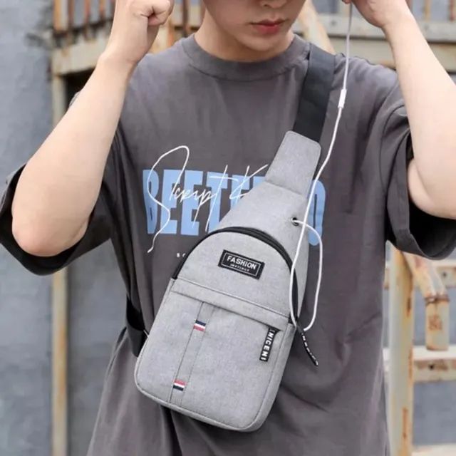 Bolsa Mochila De Peito Tiracolo Pochete Bolsa Impermeável Transversal Masculina/feminina - Foto 5