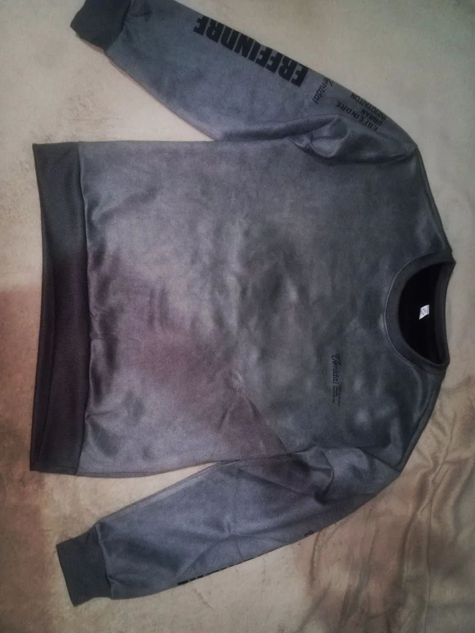 Casaco cinza tecido grosso e meio peludo - Foto 3