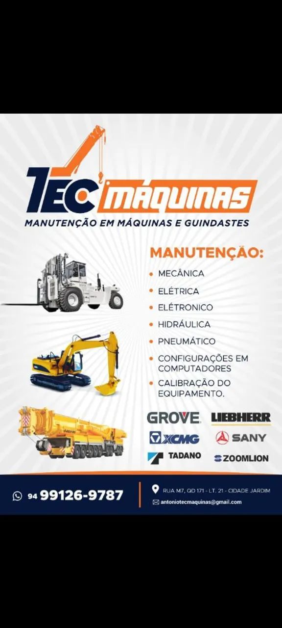 Manutenção de máquinas e caminhão. 