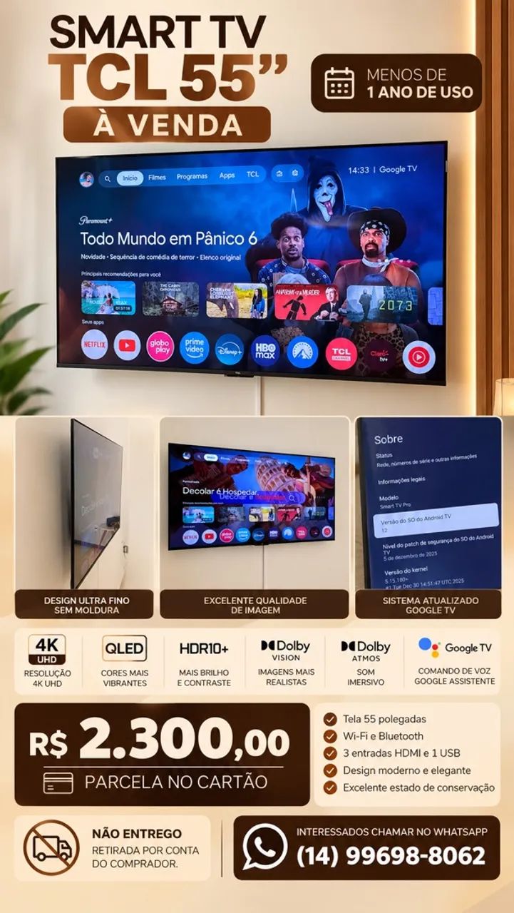TV Smart TCL 55 Polegadas 
