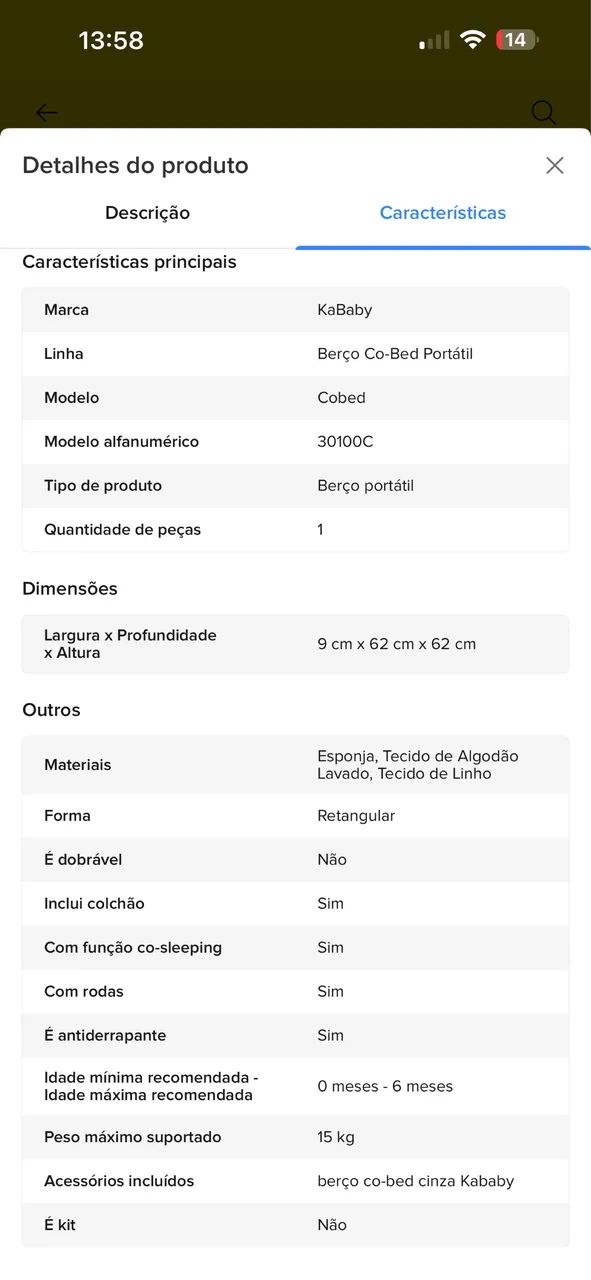 Berço Moisés Kababy semi novo  - Foto 5