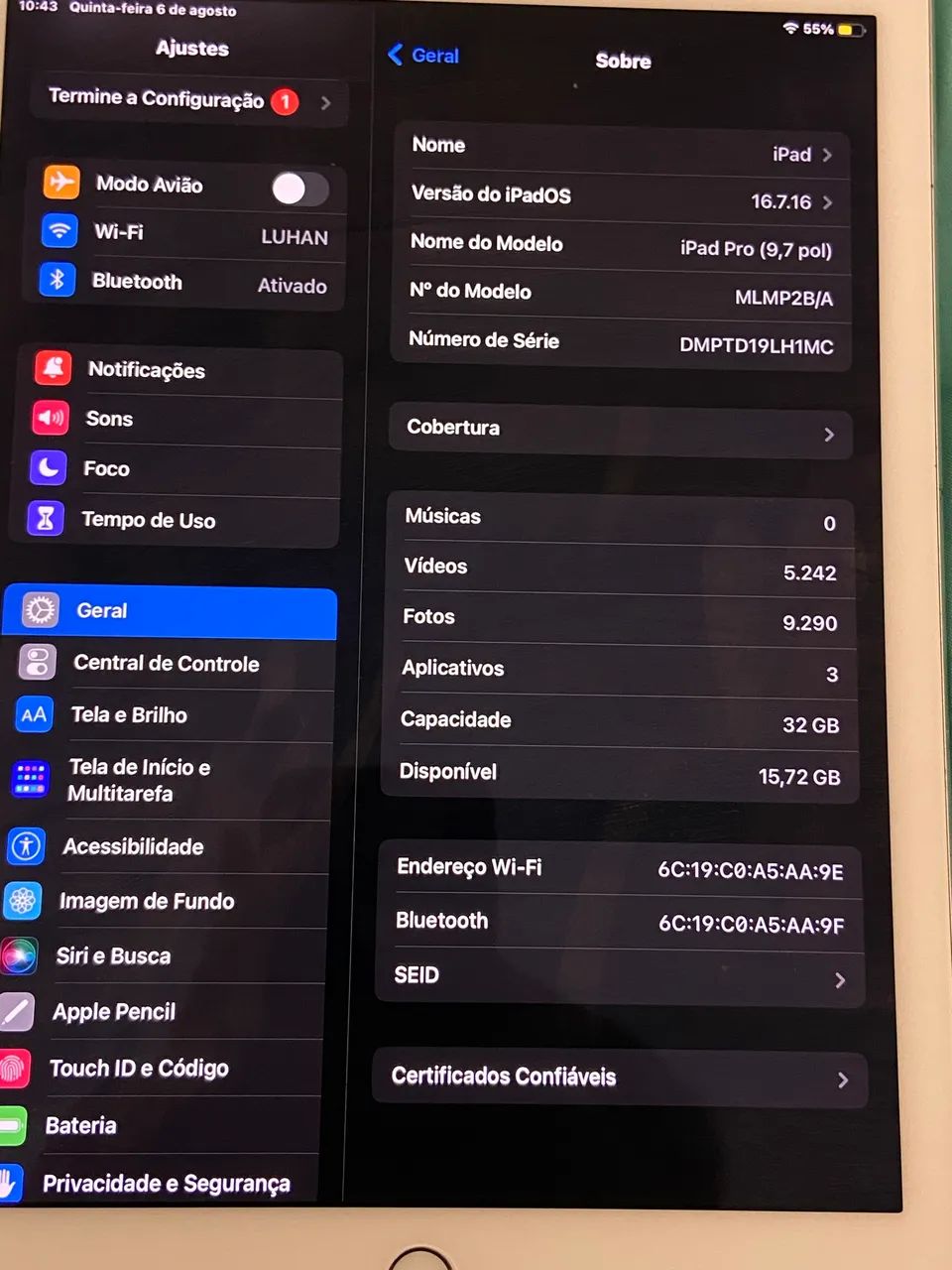 iPad Pro (9,7 polegadas) 32gb, bateria dura em média 3 a 4 horas, ideal para estudos  - Foto 4