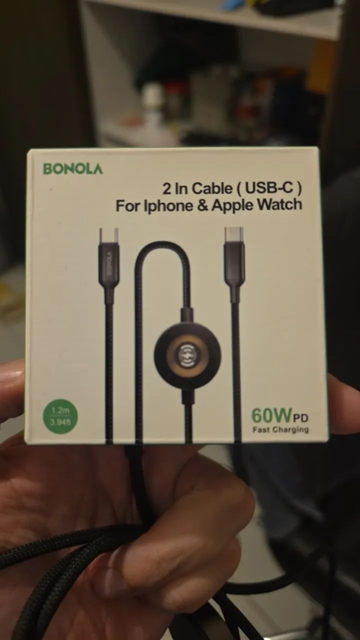 Cabo USB c para Galaxy watch e smartphone