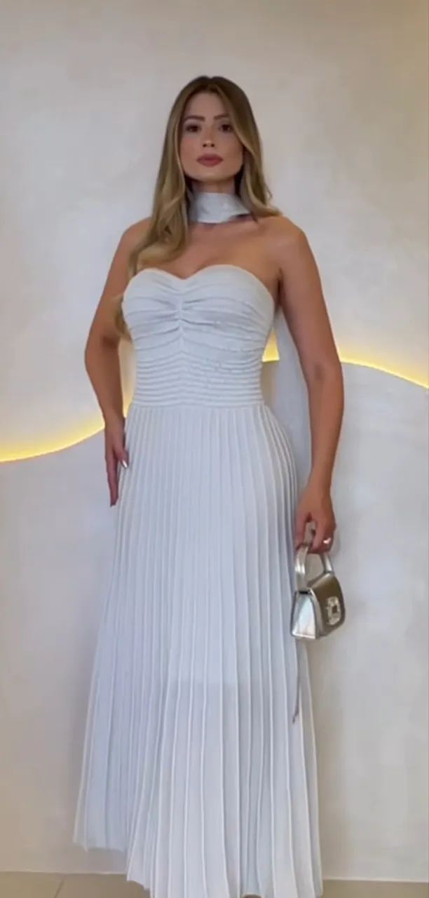 Vestido Branco Elegante -Festa