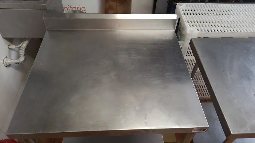 Mesa Aço Inox com Paneleiro 80x60 - Foto 2