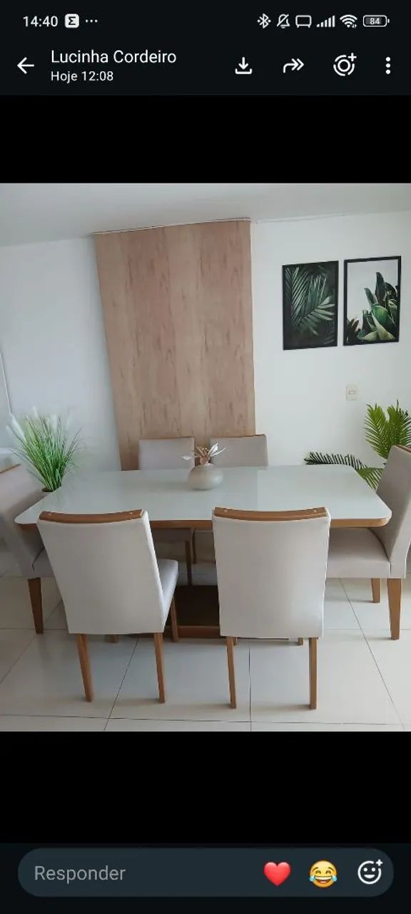 Vendo mesa de jantar 6 lugares 