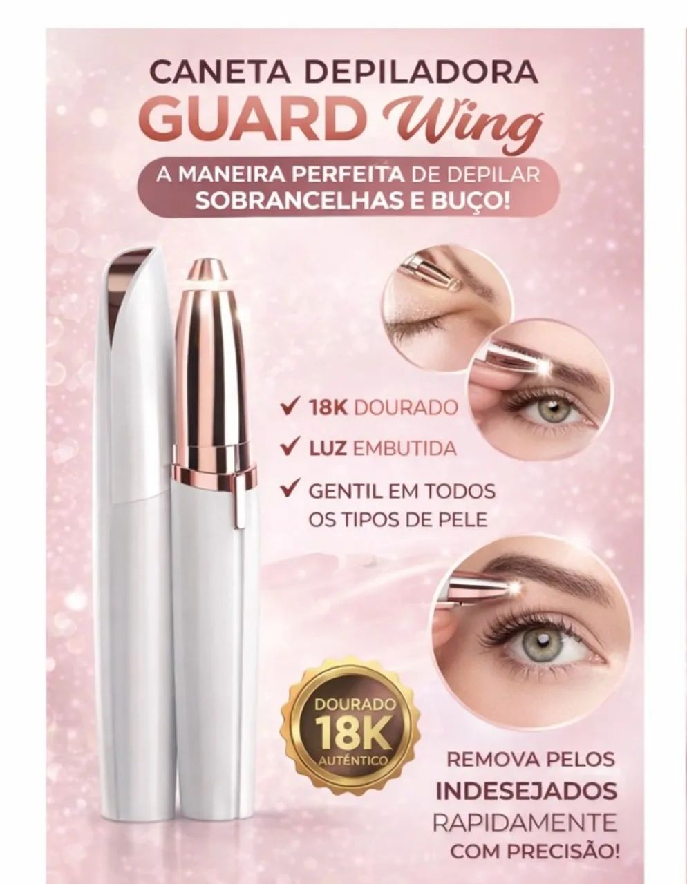 Caneta Depiladora GUARD Wing S-808 - Sobrancelhas e Buço