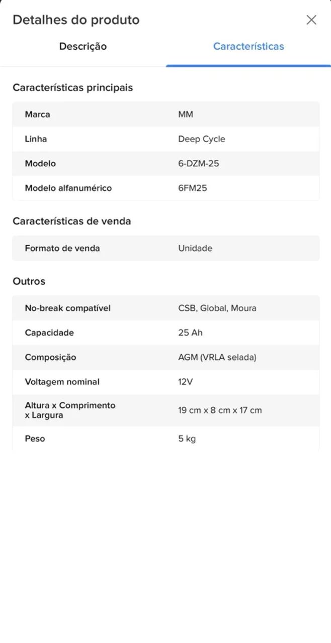 Bateria selada 12v 25Ah Nova lacrada - Foto 3