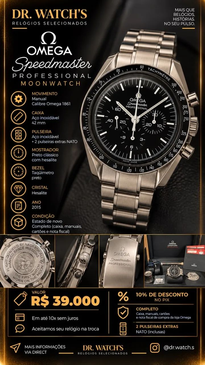 Omega Speedmaster moonwatch hesalite full set 