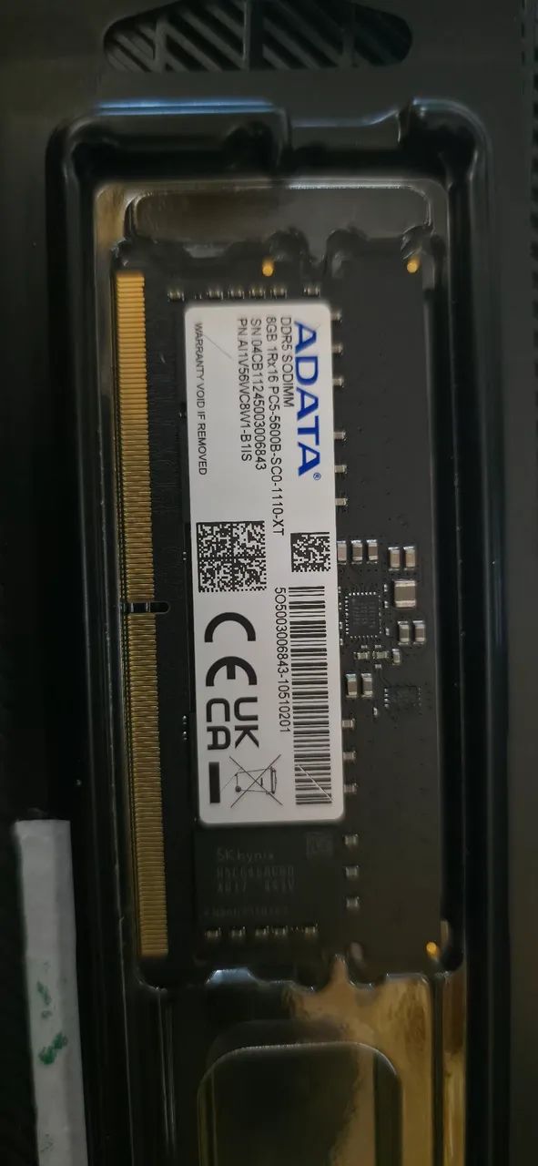 Memória Notebook 8GB DDR5 5600MHz ADATA Original