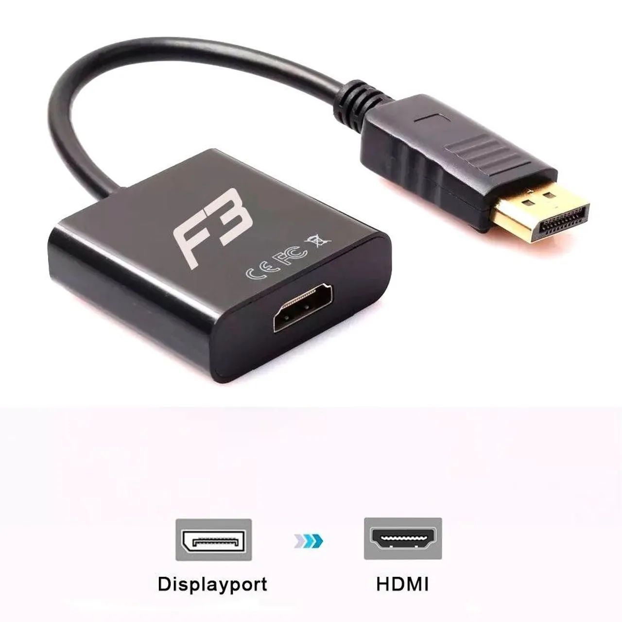 Cabo adaptador displayport para hdmi conversor