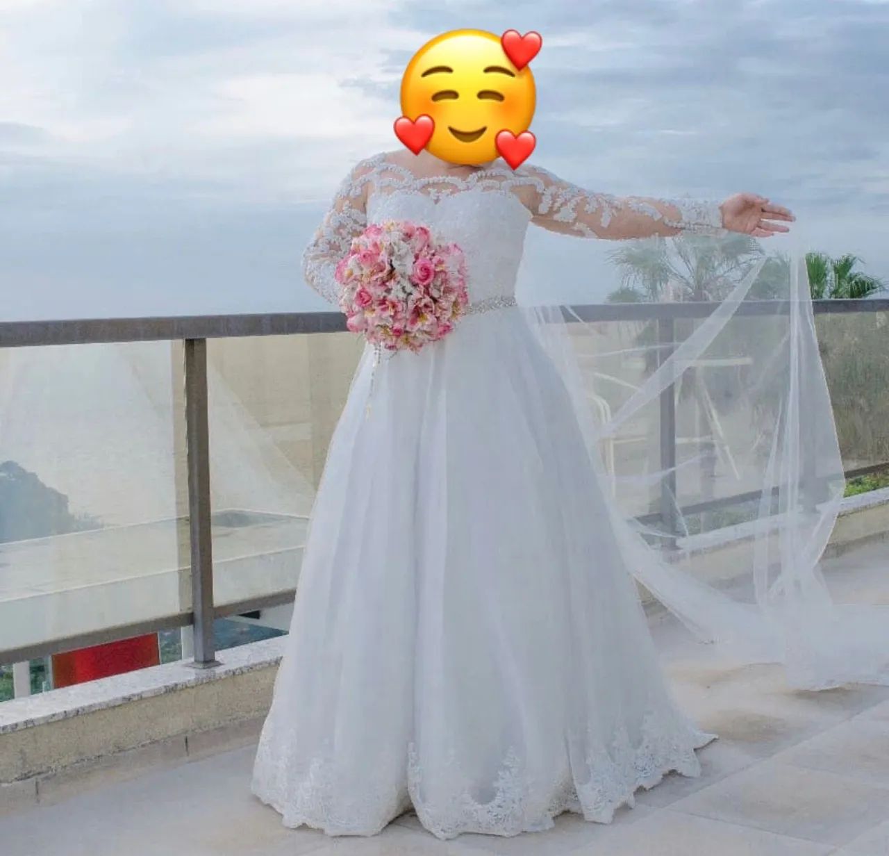 Vestido de noiva com renda e bordado cor marfim - Foto 3
