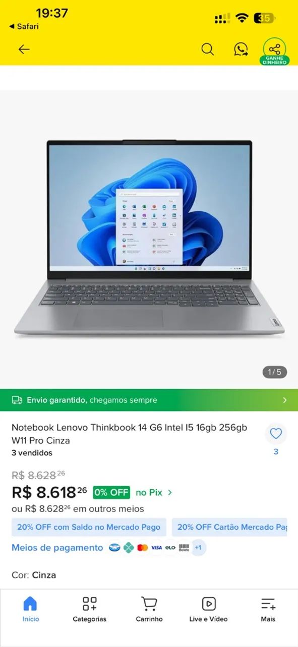 Notebook Lenovo thinkbook i5 13 geração  - Foto 4